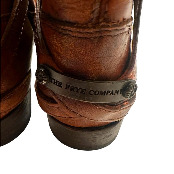 FRYE BOOT LINDSAY PLATE REDWOOD BROWN LEATHER EQUESTRIAN RIDING CLASSIC 7 - Picture 4 of 5